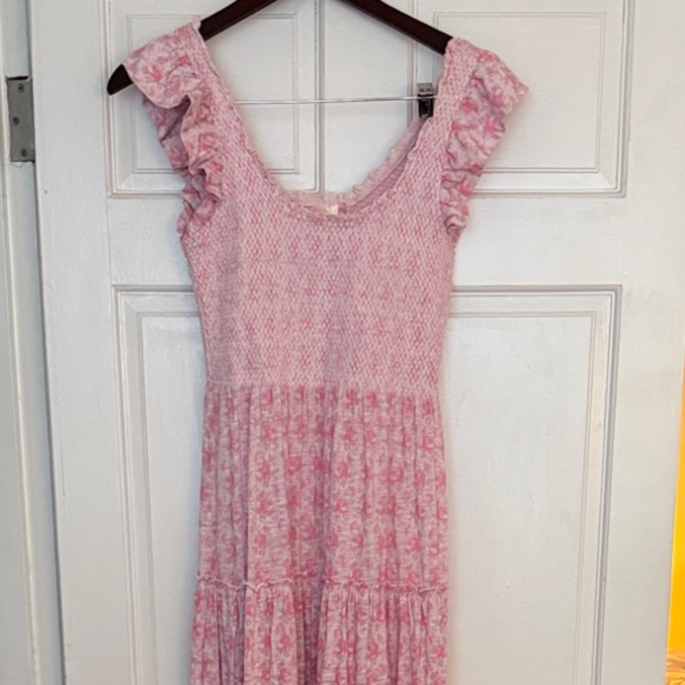 Pink Floral Women's Maxi Dress